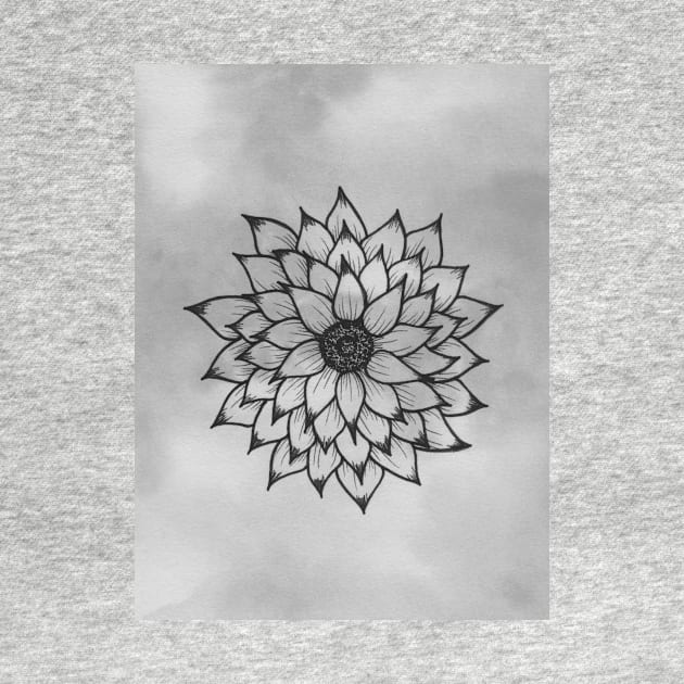 Tie dye linework flower by GinaaArts